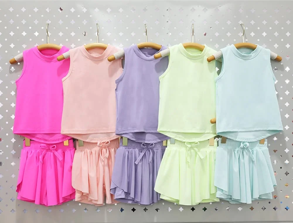 Kerui Kids Yoga Tops Baby Gym Infants Yoga Tanks Toddlers Girl Plain Breathable Sweat Absorbing Nylon Vest - Image 4