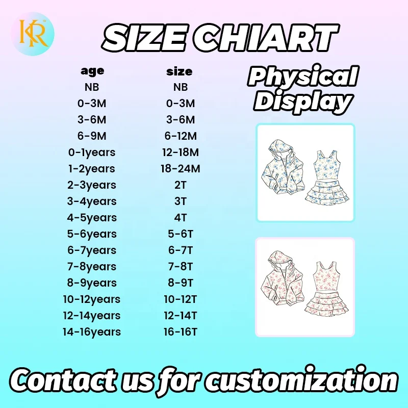 Kerui Girls Sports Preorder Custom Sports Kids Toddler Yoga Athletic 3pcs Hooded Zip Tops with Skirt Baby Outfits Upf 50+ Sets - Image 4