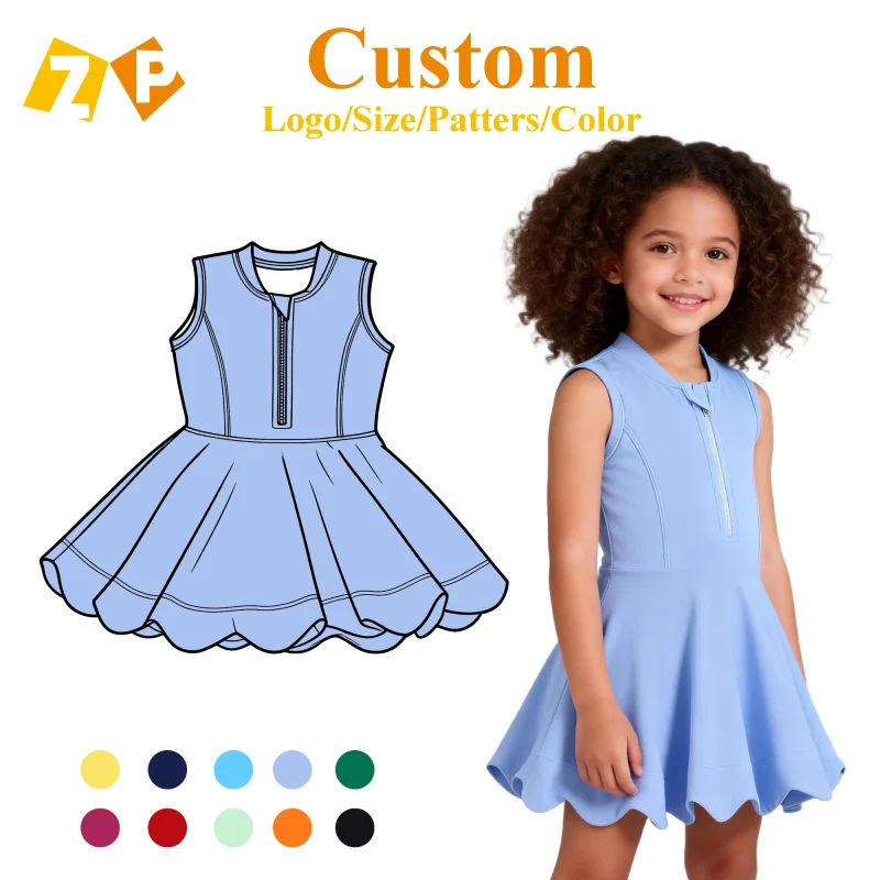 Zhengpai ODM Children Girls Gym Fitness Yoga Printed Sleeveless Zip Shorts Summer Bamboo Fiber Eco-Friendly Breathable Workout