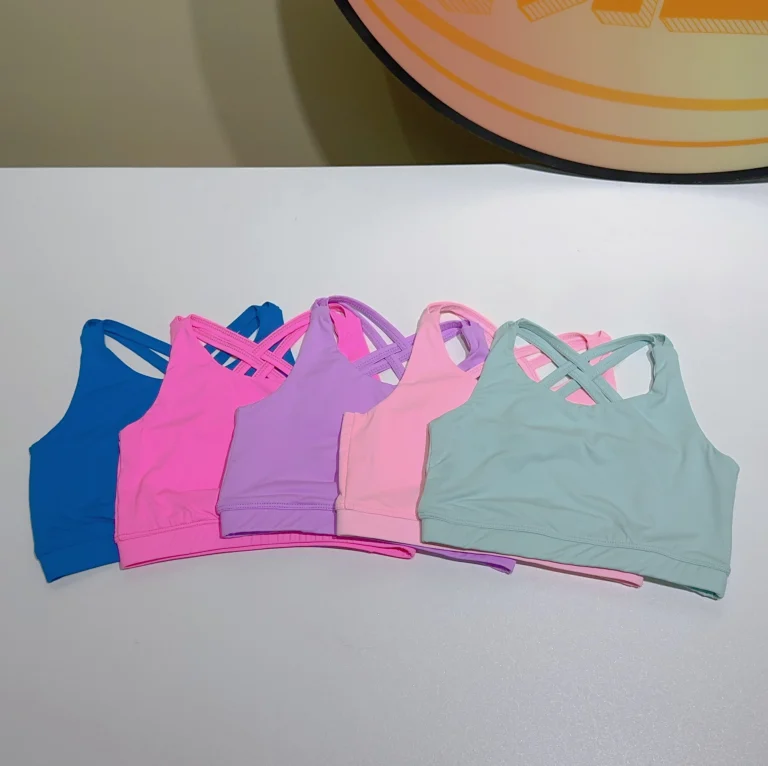 Tiered Pricing Front Zip Yoga Bra Kids Private Label Service Bulk Discounts for CPC Certif
