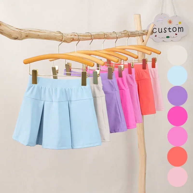 KERUI New Arrival Adults Active Wear Tennsi Skorts Kids Girls Sports Miniskirts Woman Golf Nylon Solid Colours Miniskirts