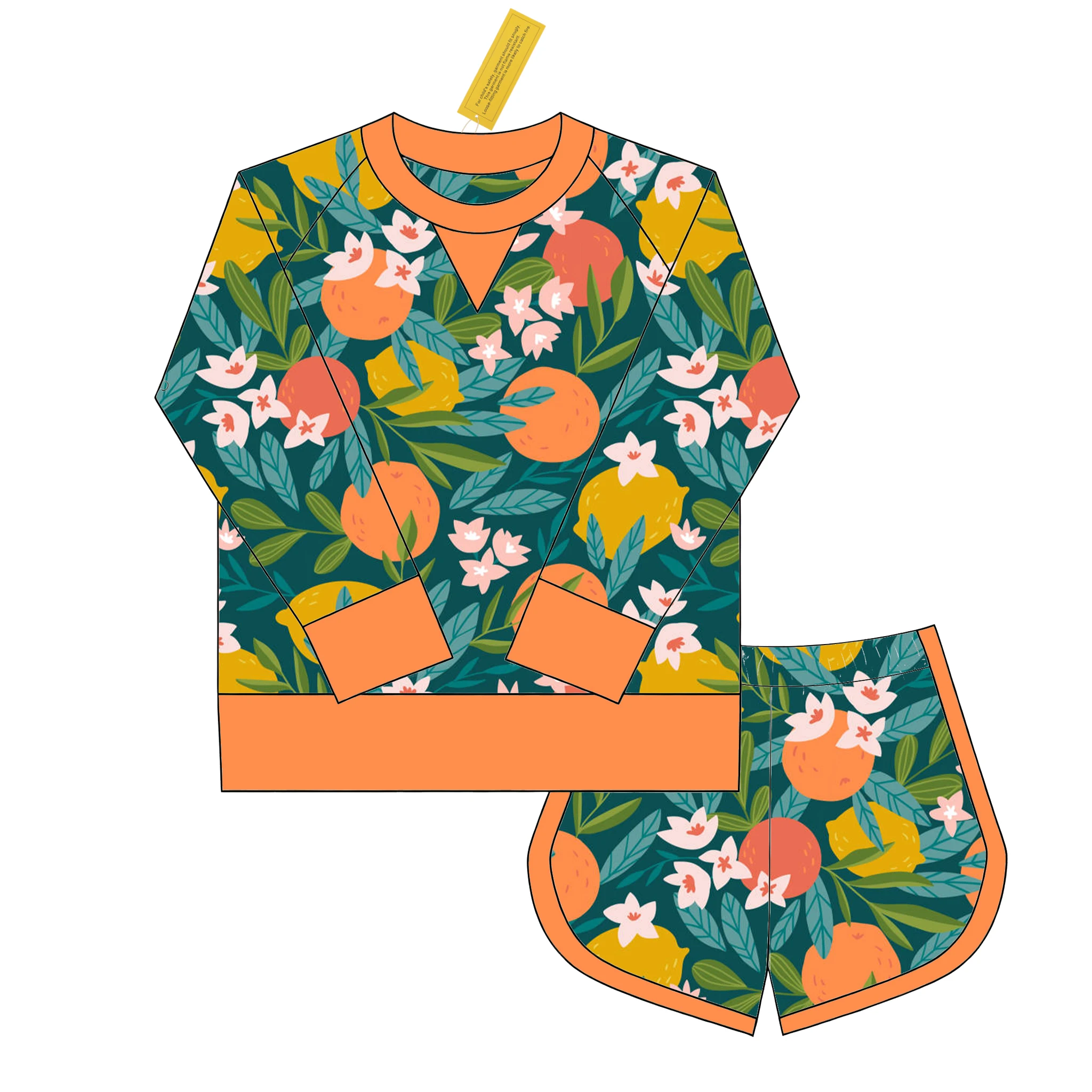 Vibrant floral print kids sportswear perfect for B2B wholesale; trendy, high-quality activewear for retailers seeking stylish children's clothing collections.