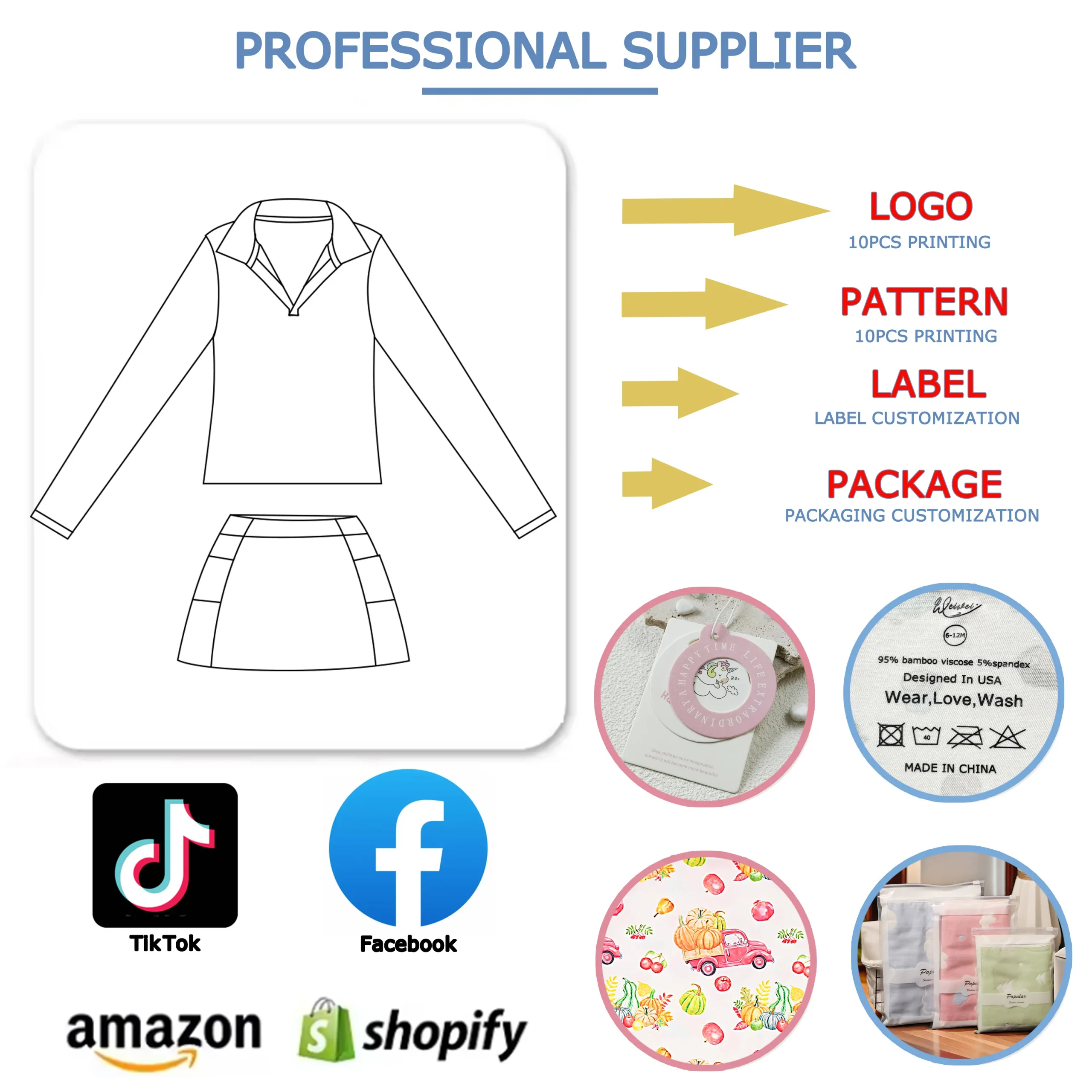 WEIWEI Girls Quarter Zip Yoga Outfit Long Sleeve Top with Ruffle Waistband Skort Set Kids Custom Printed Sportswear Clothes - Image 2