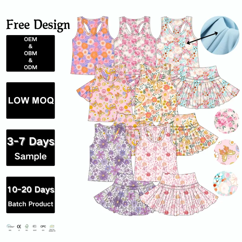 KERUI New Arrival Boutique Kids Girls Clothing Sets 2 Pieces Baby Girls Summer Breathable Sets Wholesale Children Nylon Outfits