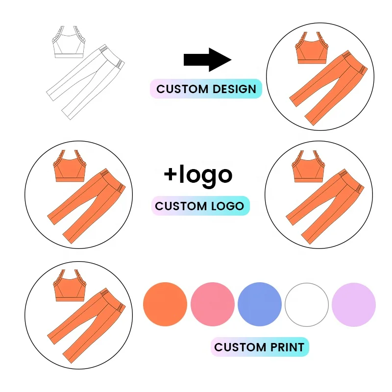 Kerui Active Wear Kids Girls Yoga Set Tank Top High Stretch Leggings Slim Fit Design Soft High Quality Kids Athletic Activewear - Image 2