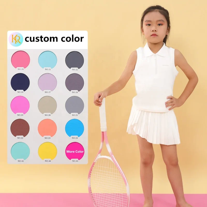 KERUI Custom Active Wear Kids Girls Sports Nylon Tennis Suit Toddler Girls Summer Sportswear Set Girls Unique Design Yoga Set