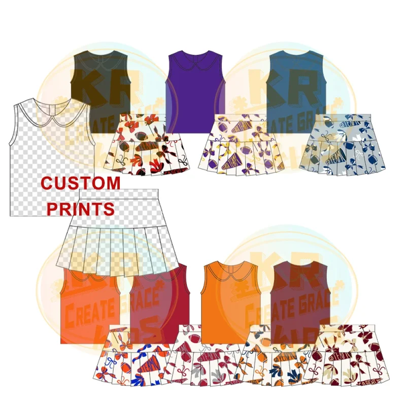 New Style Baby Girls Yoga Outfits Solid Color Crop Tank Pleated Skirts Two Pieces Sportswear Kids Athletic Clothes