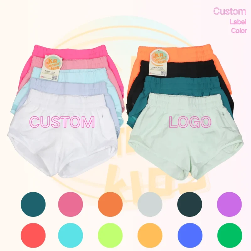 KERUI Summer Fitness Running Shorts for Girls Kids Anti-walking Light Sports Shorts Loose Tennis Breathable Yoga Shorts
