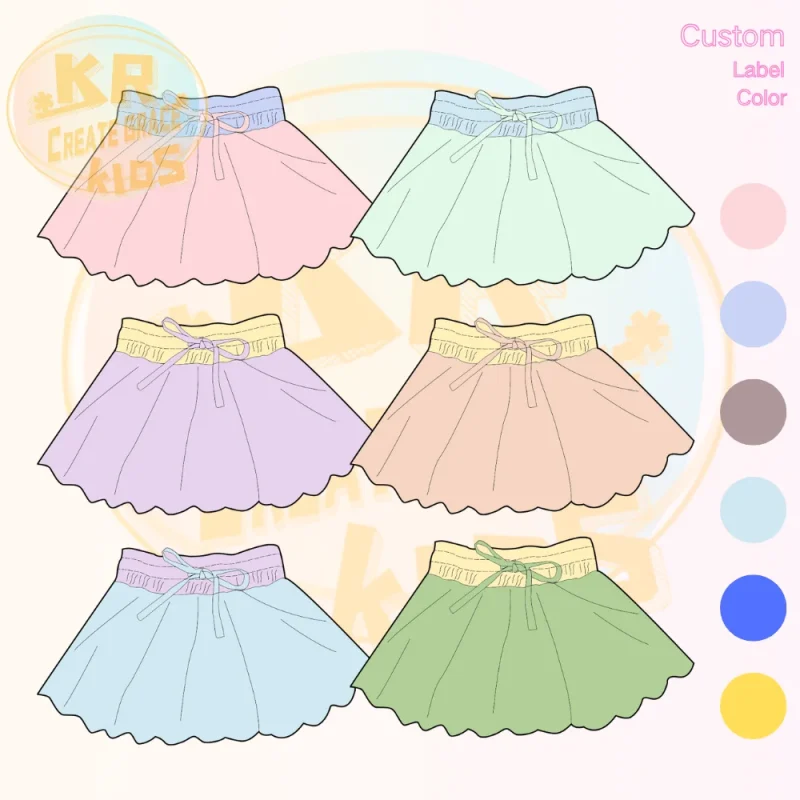 KERUI Girls Tennis Skirt Kids Bow Tie Tied Tennis Skirt Toddlers Going Out Golf Mini Skort Athletic Color Matching Short Skirt