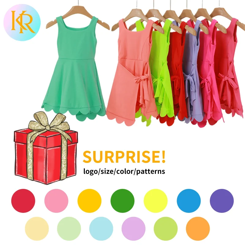 Kerui Children's Girls Mysterious Box Wholesale Fashion Sleeveless Yoga Dress Summer Sleeveless Solid Colours Sports Dresses