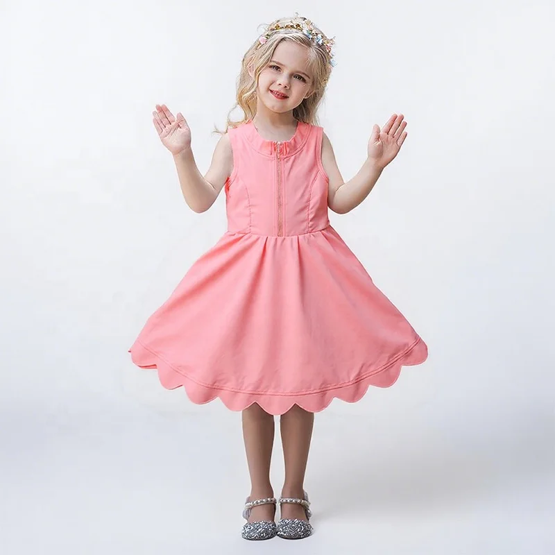 KERUI European & American Style Summer Girls' Sleeveless Dress Active Wear Kids Casual  Little Girls' Candy Color Yoga Dress