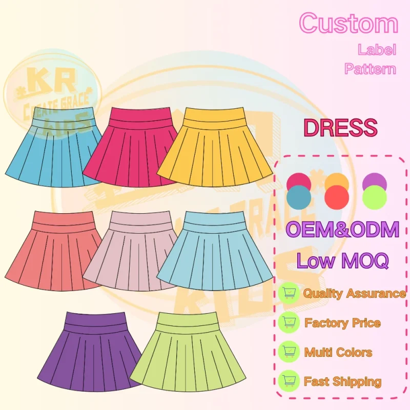 KERUI Kids Performance Skirt Girls Sportswear Dance Golf Tennis  Workout Athletic Skorts for Girls Pleated Skirts