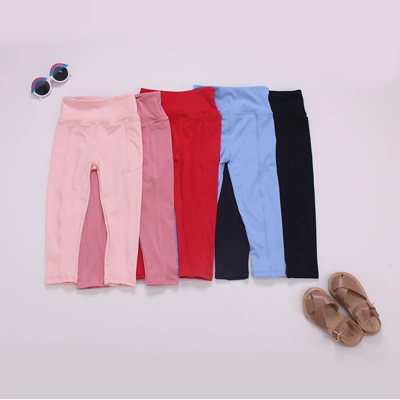 OEM/ODM Girls' Solid Leggings Legging Polyester/spandex Legging Lembut Untuk Anak Perempuan - Image 2