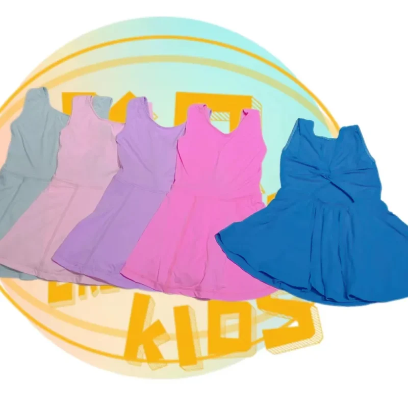 Sweet Girl Athletic Wear Kids Sportswear Yoga Sports Clothes Custom Girls Yoga Dress for Children