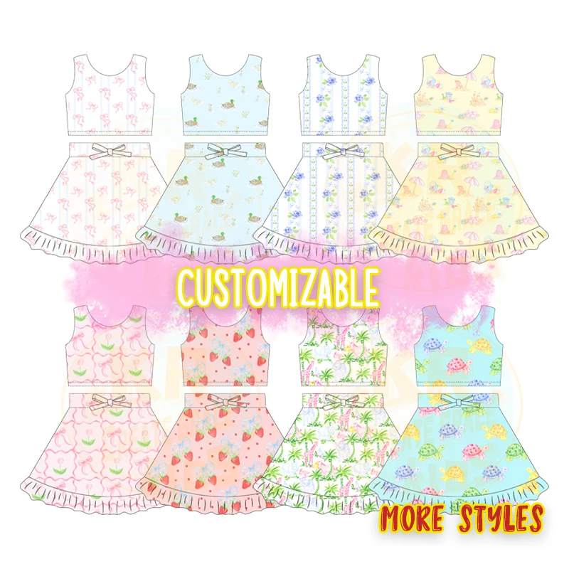 Kids Youth Practice Wear Cheer Girls Athletic Wear Golf Tennis Skirt Set 2 Pcs Yoga Skirt Set