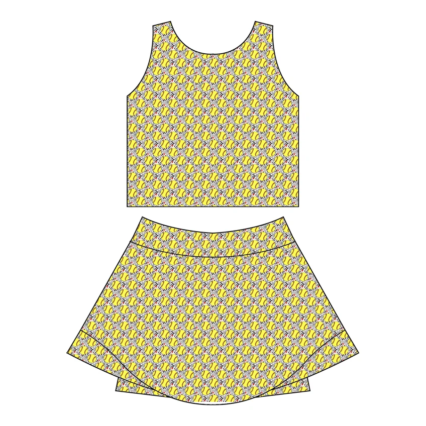 KERUI Fashion Cute Kids Sport Sets Nylon Spandex Girls Tennis Set Children Yoga Suit Fitness Summer 2 Piece Gym Wear - Image 2