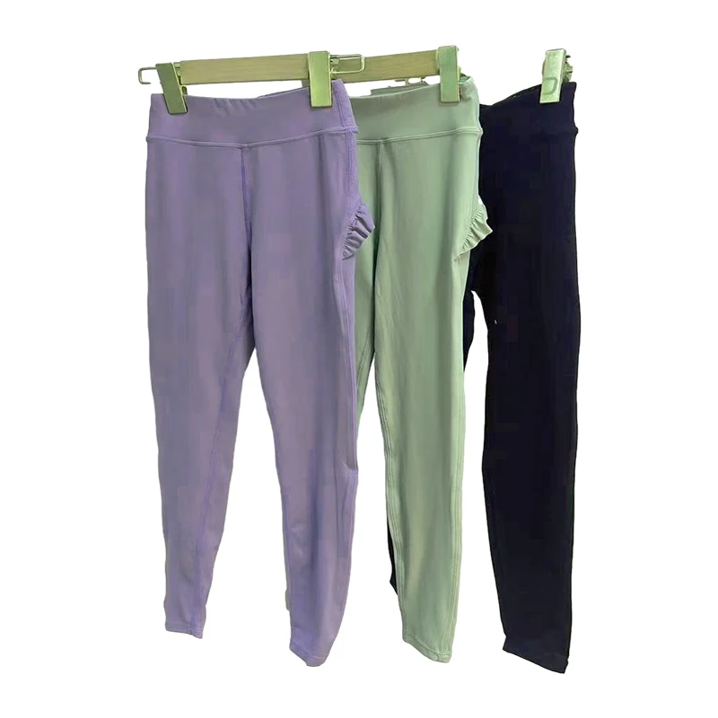 Wholesale High Stretch Soft Kid Workout Clothing Gear Breathable Slim Gym Sports Legging Kid Yoga Pants Kids Yoga Leggings