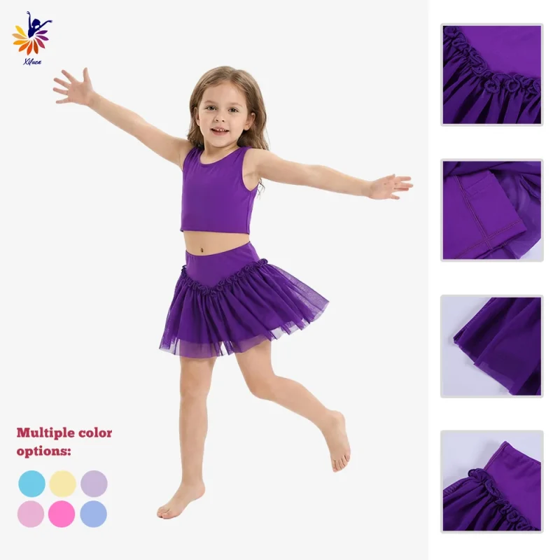 Big Girls Yoga Mesh Skirt Built-in Shorts Stylish Sports Custom Print Customizable