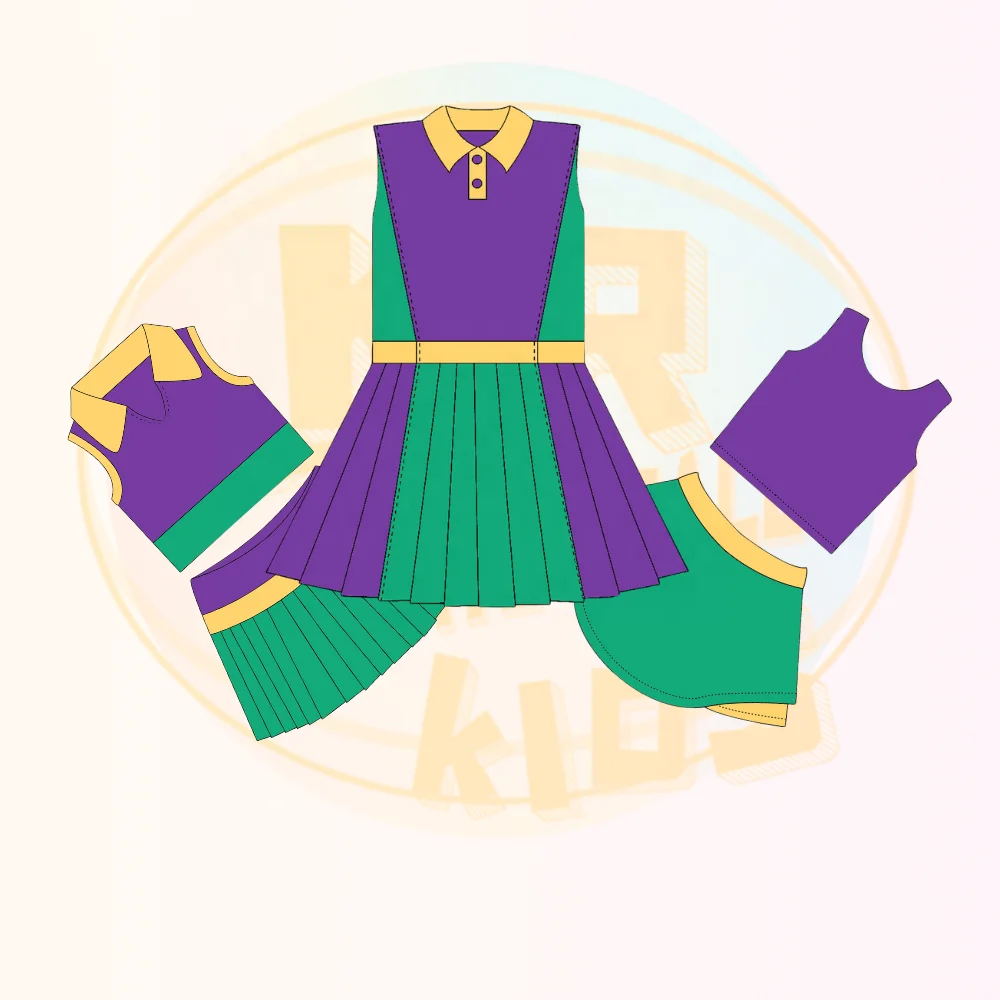 Carnival Theme Design Mardi Gras Apparel Athletic Gym Activewear Set Children's Wear Print Yoga Training Dance Sports Suit - Image 2