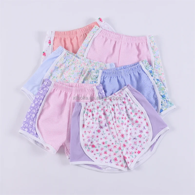 Manufacturer Cute Plaid Kids Shorts Fashion Casual Running Shorts Fitness Sportswear