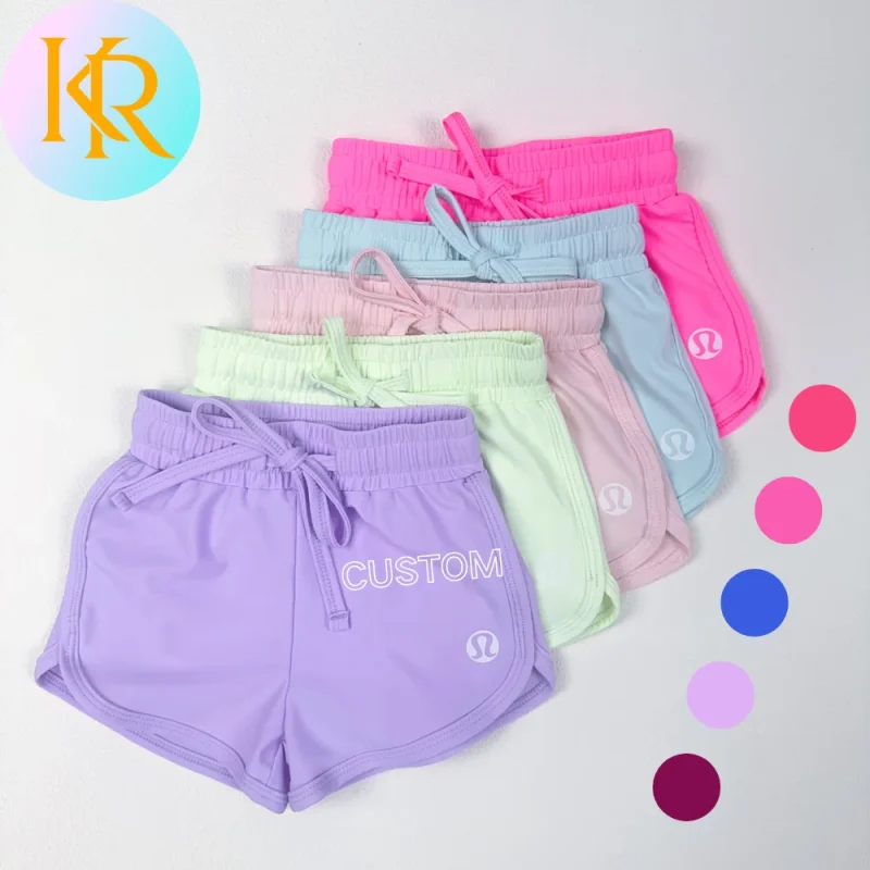 KERUI Youth Girls Yoga Fitness Athletic Shorts with Drawstring Baby Girls Yoga Shorts Girls Tights Bike Shorts