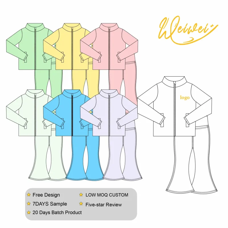 WEIWEI Girls Floral Print Yoga Set | Long Sleeve Top & Shorts 2PC Outfit Color Block Sportswear for Kids Dance Class