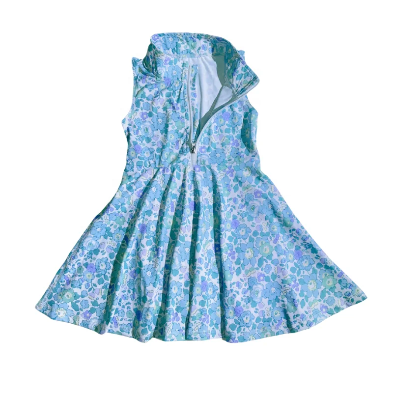 Summer Tennis Yoga Zipper Girls Sports Dress Stretch Tight Running Workout Sets