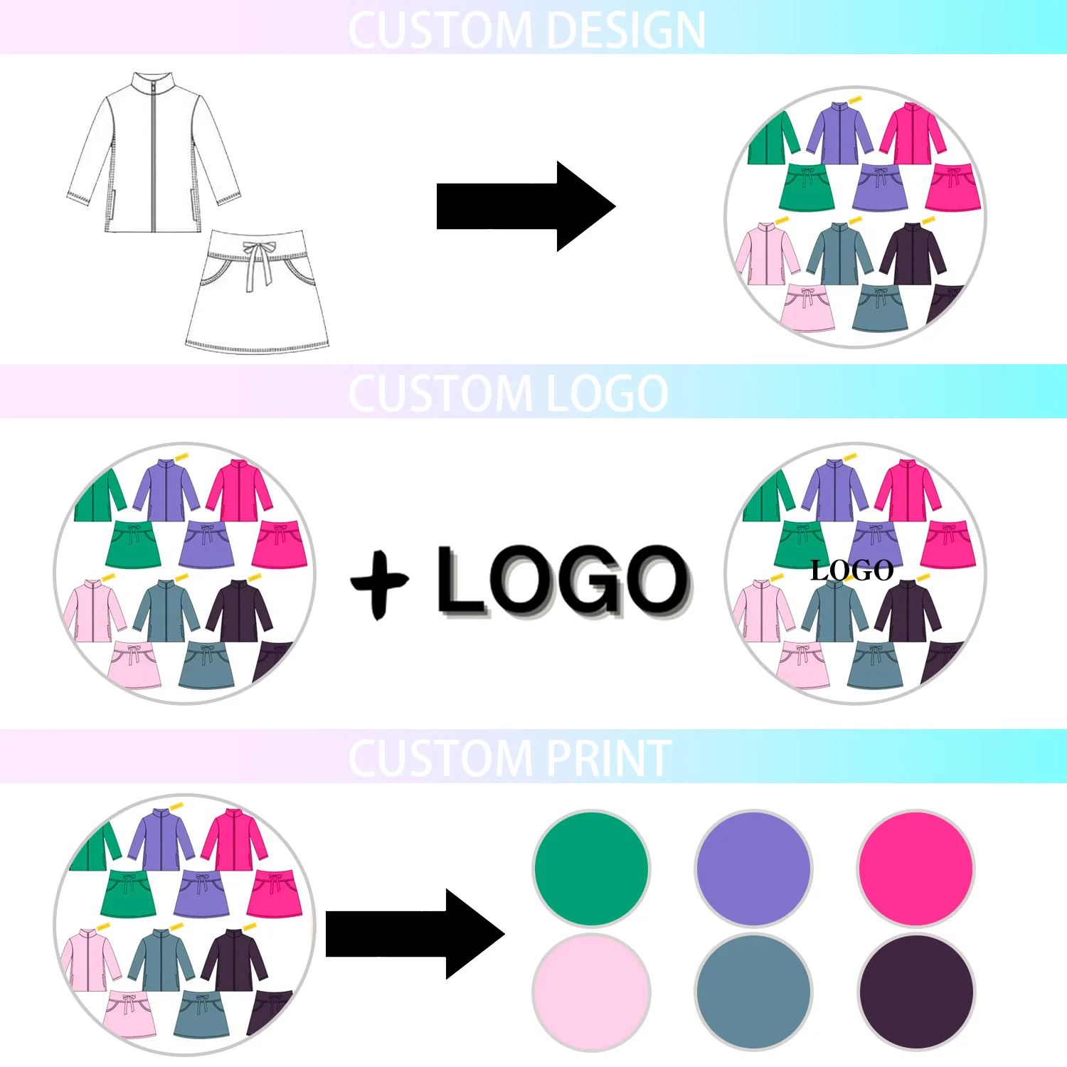 Children's tundra-themed yoga apparel displayed in a wholesale setting, showcasing durable, eco-friendly materials for B2B buyers.