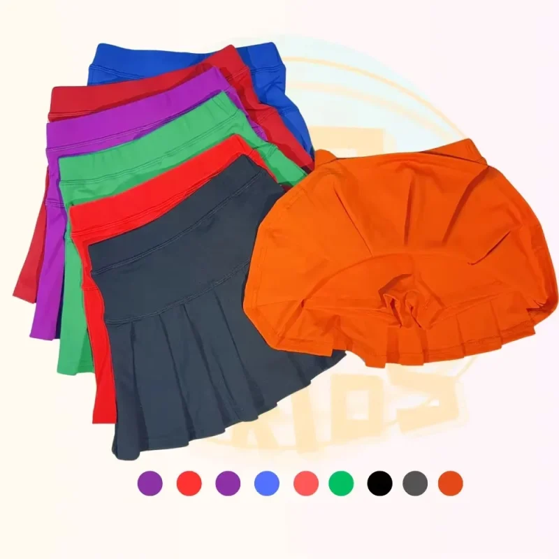 KERUI Girls Yoga Outfits Dance Training Clothes Custom Solid Color Print Game Day Football Outfits Girls Athletic Skirt