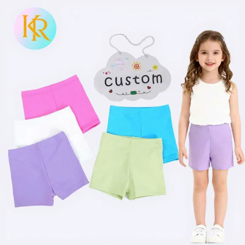 Kerui Kids Cheap Dance Shorts Yoga Sports Gymnastic Biker Short Pants for Girls