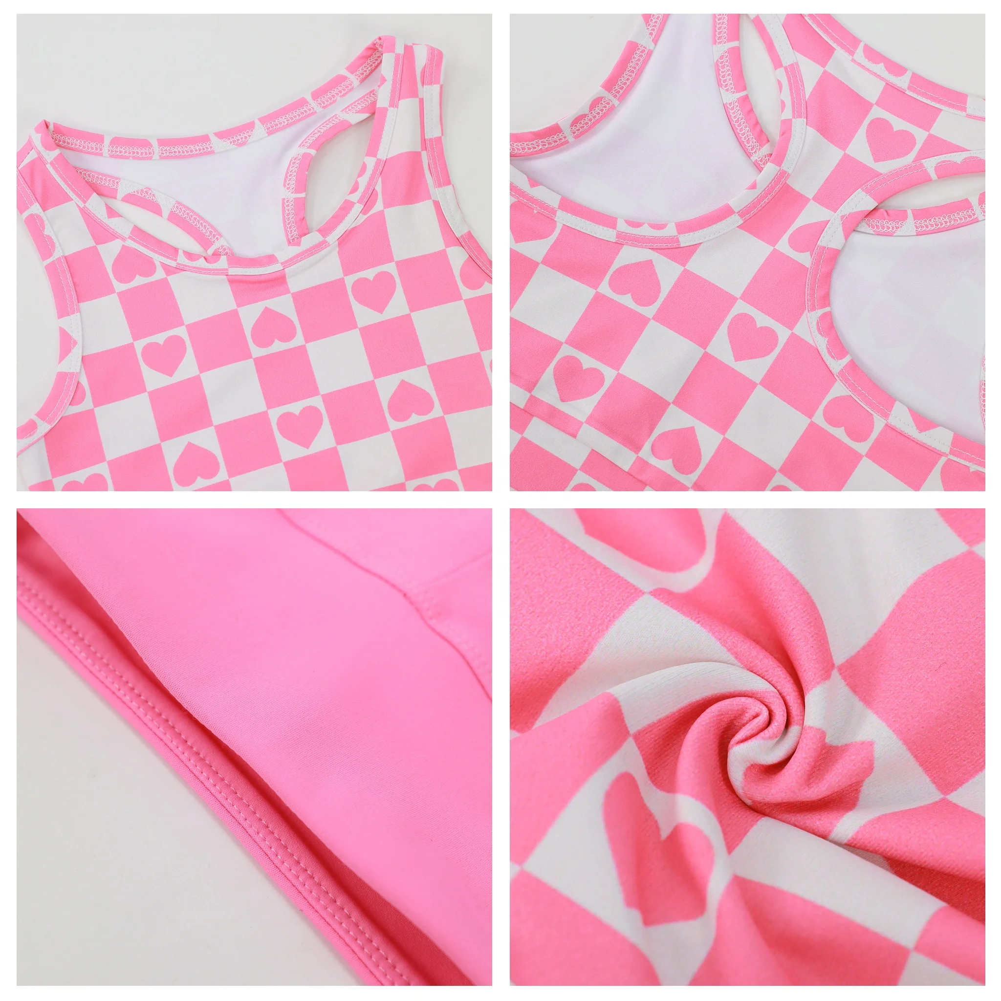 Kerui Newly Arrived Girls Athletic Wear Children's Vest and Shorts Yoga Set with Custom Patterns Girls' Sports Clothing - Image 6