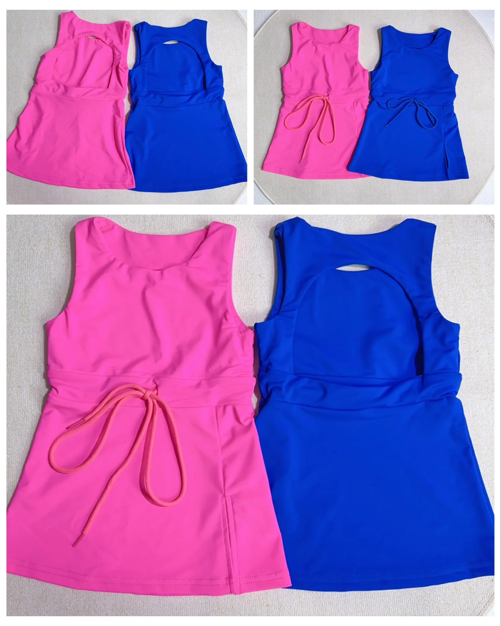 KERUI Back Hollowed Out One-piece Tennis Dress Teenage Girls Yoga Dresses Jumpsuits Sportscasual Breathable Dress for Kids - Image 3