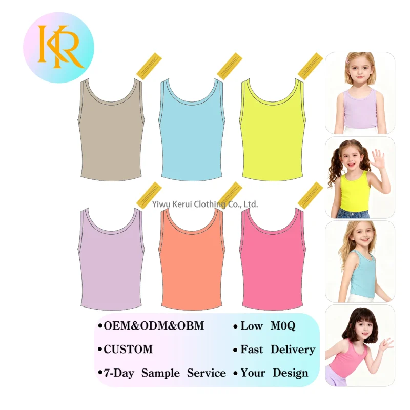KERUI Casual Slim Fit Kid Girl Yoga Vest Breathable Cotton Polyester Quick Drying Vest Shirt with Various Colors to Choose