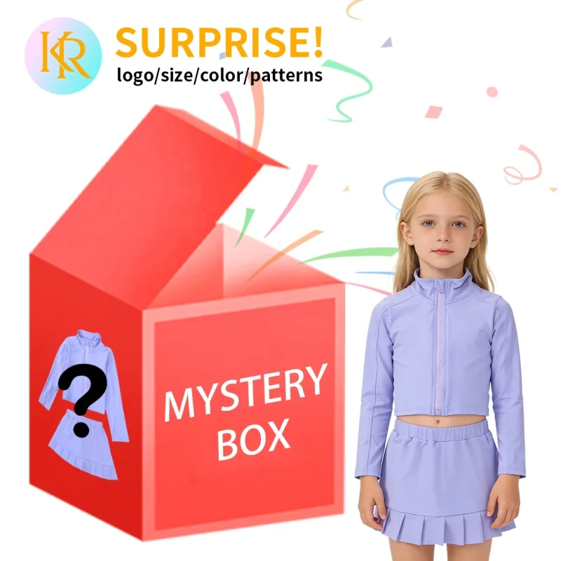 Kerui Casual Mystery Box Girls Sports Two-Piece Set Yoga Outfit Perfect for Dance and Gymnastics Class Girls Clothing Sets