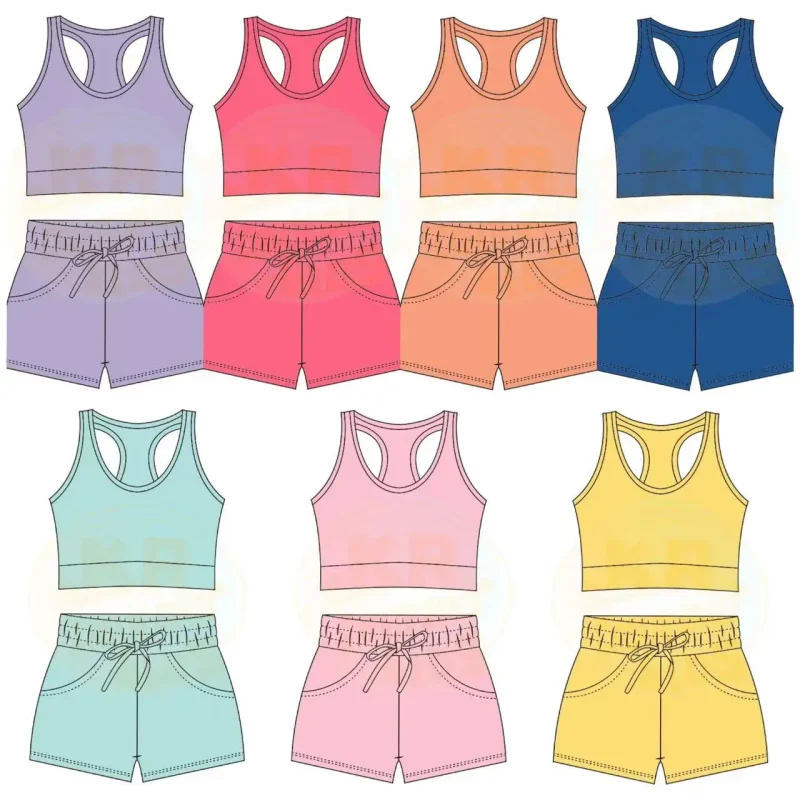 Factory High Quality Kids Sport Wear Custom Teens Gym Sports Yoga Sets Custom LOGO and Printing Girls Yoga Sets Fitness