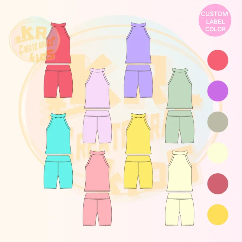 KERUI Macaron Color Girls Tennis Sports Suit Casual Western Style Sleeveless Summer Pack Inexpensive Yoga Set