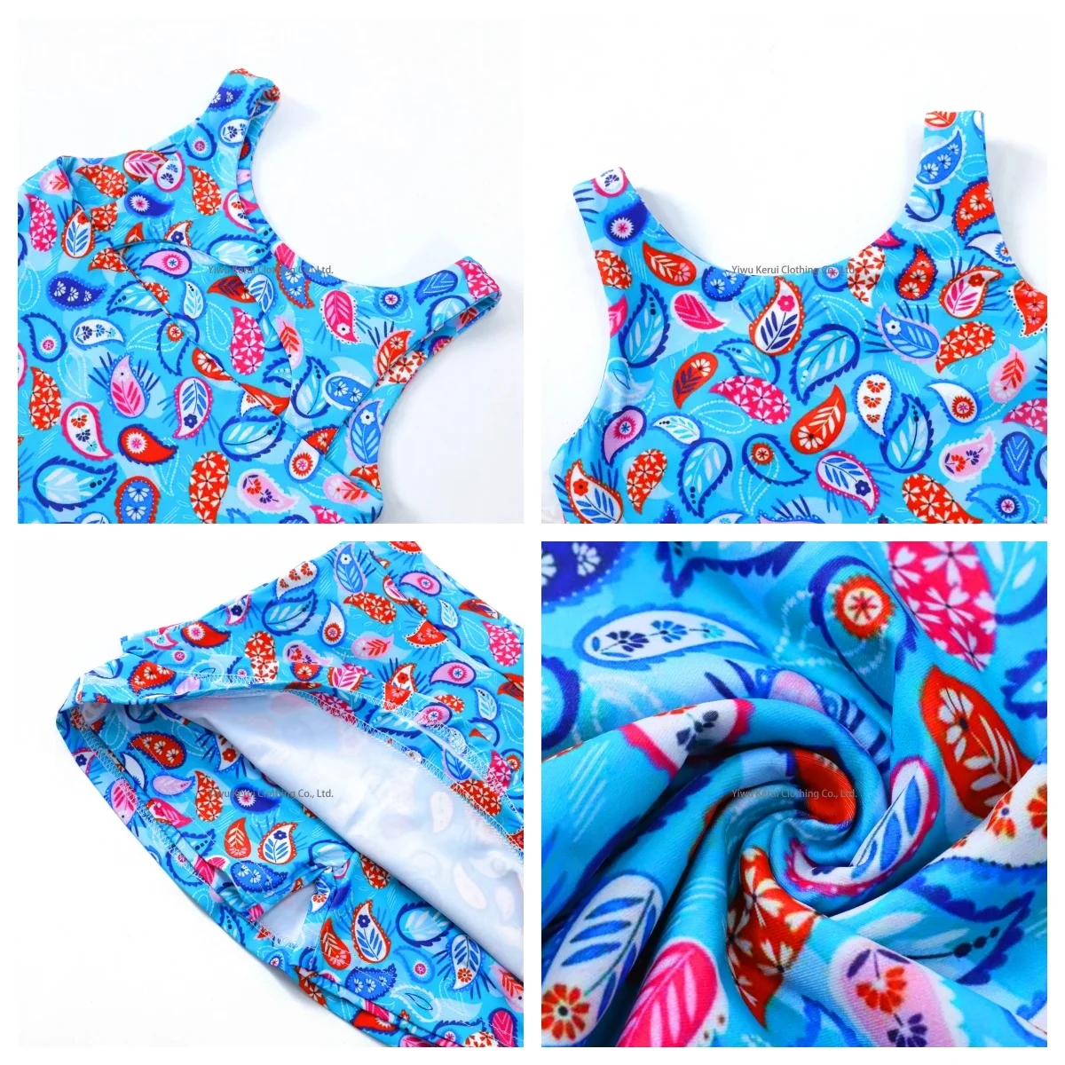 Kerui Casual 2-Piece Gym Skirts Fitness Set for Toddlers Baby Girl Yoga Wear with Floral Pattern Children's Gym Outfit - Image 5