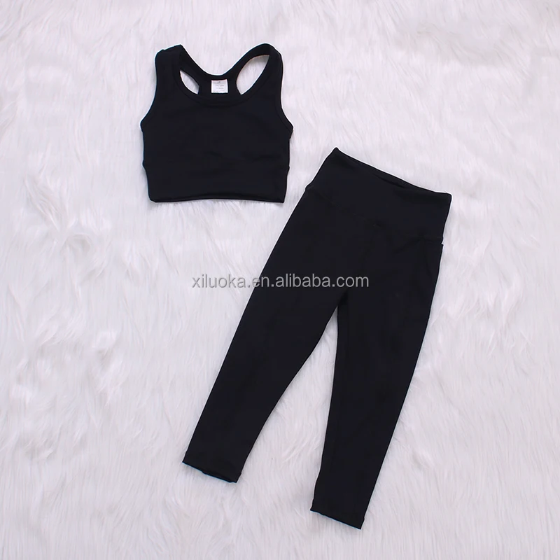Fast Shipping Fitness Leggings Two Pieces Sportswear Nylon Spandex Girl Yoga Sets - Image 6