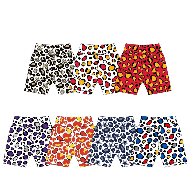 Wholesale Custom Girls Workout Sports Shorts Floral Casual Fitness Gym Leggings for Summer Yoga Wear Sets