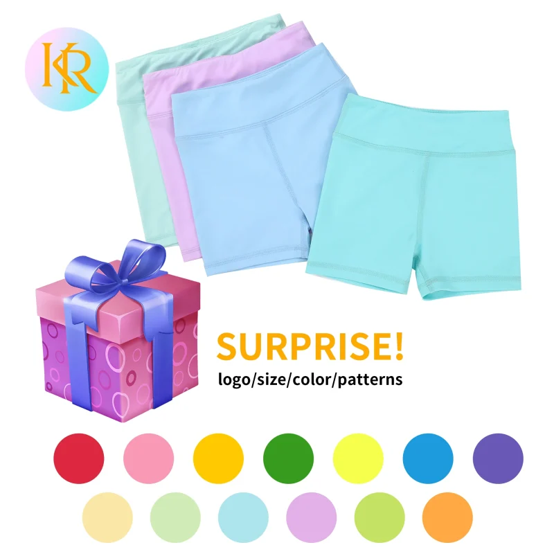 2026 Kerui RTS Active Wear Kids Girls Overlay Performance Dress Active Wear for Yoga Gymnastics and Stage Costume Lucky Box