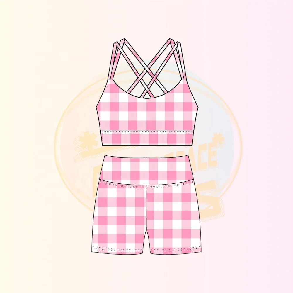 KERUI Custom 2-Piece Sport Clothing Set for Girls Youth Tennis & Running Gym Outfits with Print Baby Yoga & Running Clothing - Image 3