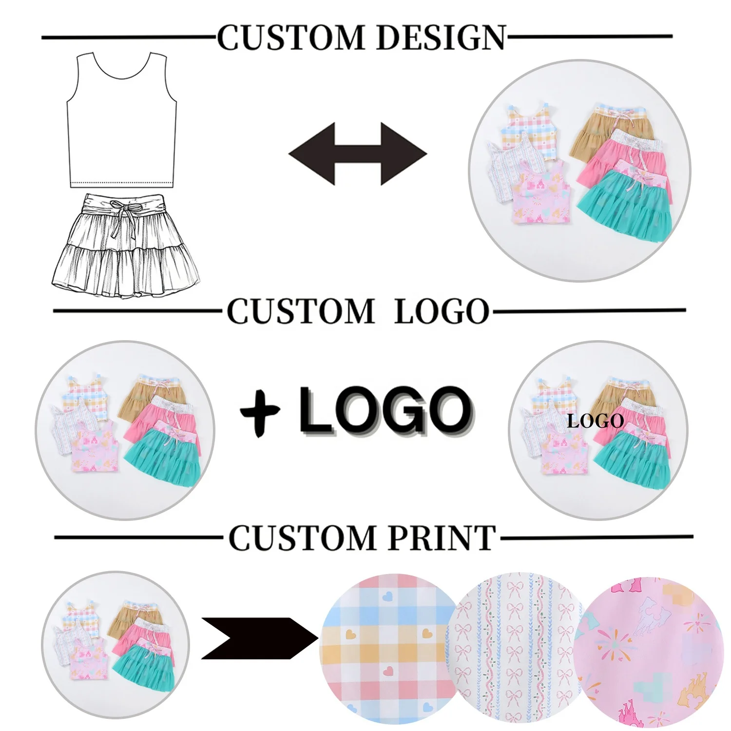 Light-colored youth activewear displayed on hangers, ideal for B2B wholesale buyers seeking trendy, high-quality apparel for kids and teens.