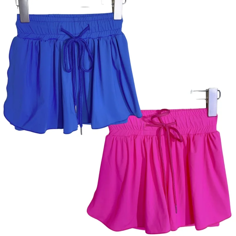 Wholesale Butterfly Skirt Sweat Comfy Summer 2 in 1 Flowy Shorts for Mom and Me Gym Yoga Workout Running Short