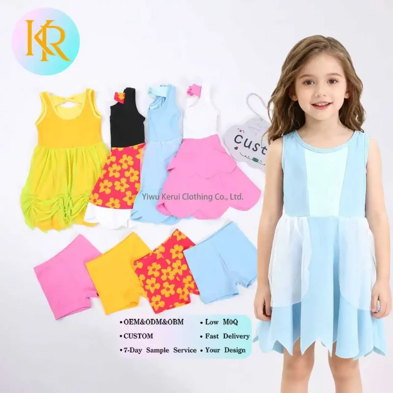 Kerui Girls Summer Sleeveless Tutu Skirt Dress Fluffy Evening Birthday Outfit Princess Dress and Cake Dress for Kids