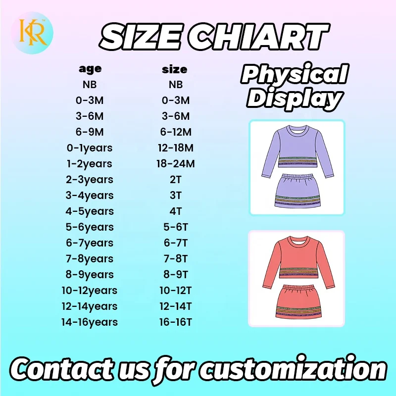 Kerui Girls Tennis Yoga Set Long Sleeve Top Skirt Striped Colorful Design Custom Logo Size New Carnival Kids Girls Sports Set - Image 4