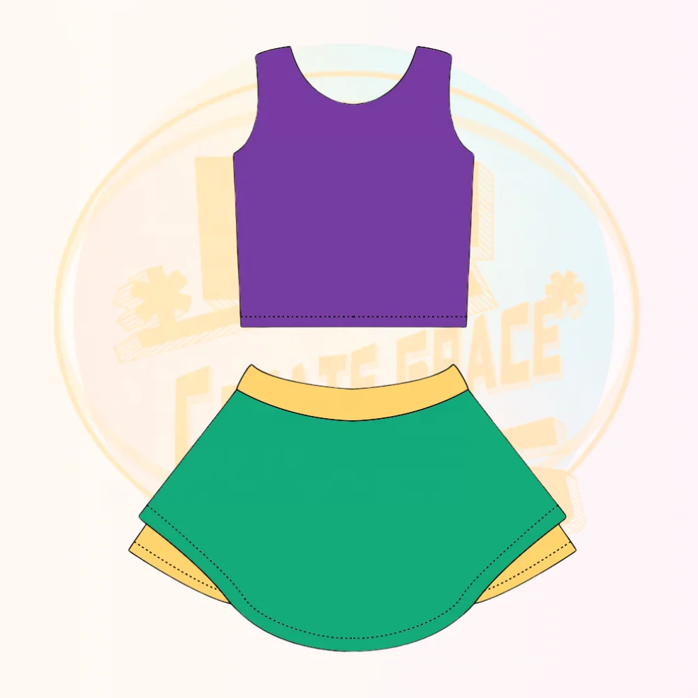 Carnival Theme Design Mardi Gras Apparel Athletic Gym Activewear Set Children's Wear Print Yoga Training Dance Sports Suit - Image 3
