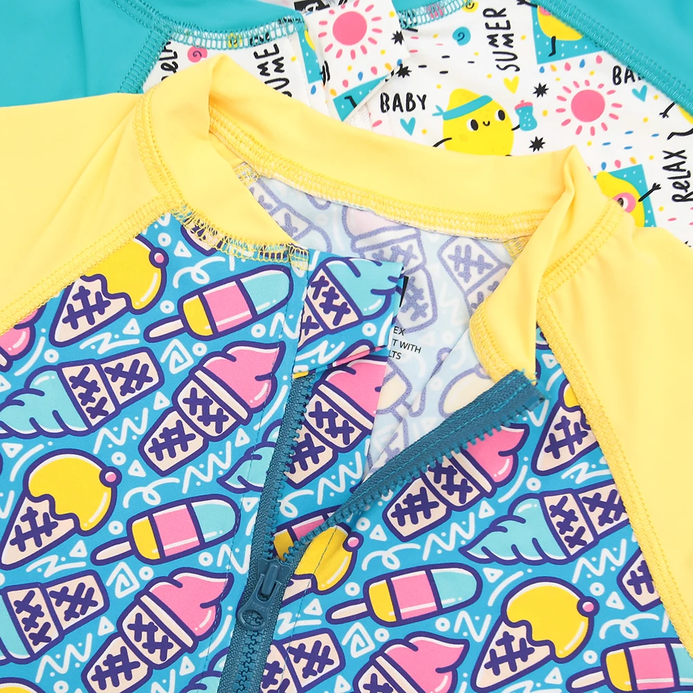 Super Soft UPF 50+ Infant Quick Dry Summer Beachwear Short Sleeve Swimwear for Baby Boys & Girls Summer Printing for Pool Beach - Image 2