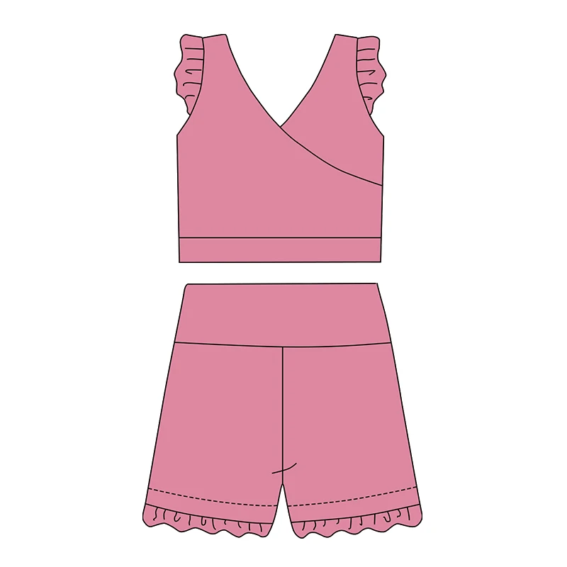 High-quality, non-pilling girls' gym clothes in bulk for B2B wholesale, designed for durability, comfort, and active performance.