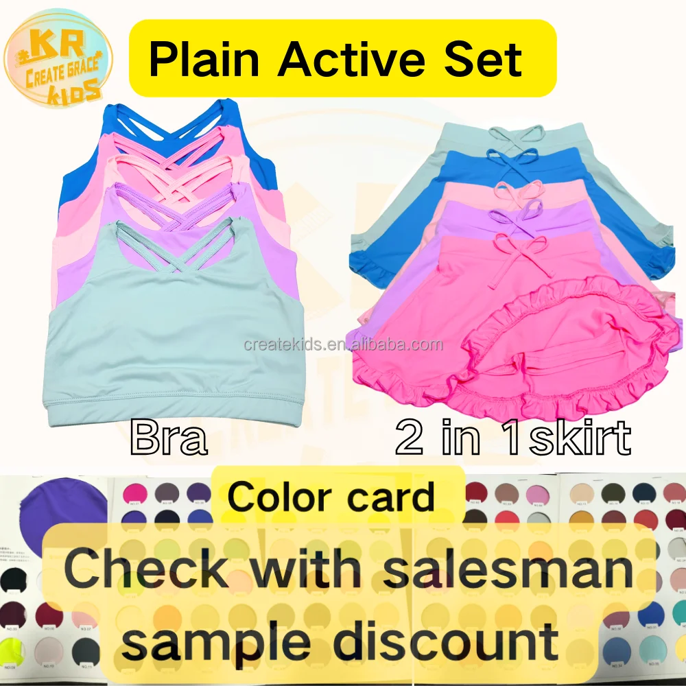 Trendy Toddler Girl Training Bras+ 2in1 Skirts Youth Kids Tennis Butterfly Shorts Kids Skirts Gymnastics Clothing Set Girl - Image 6