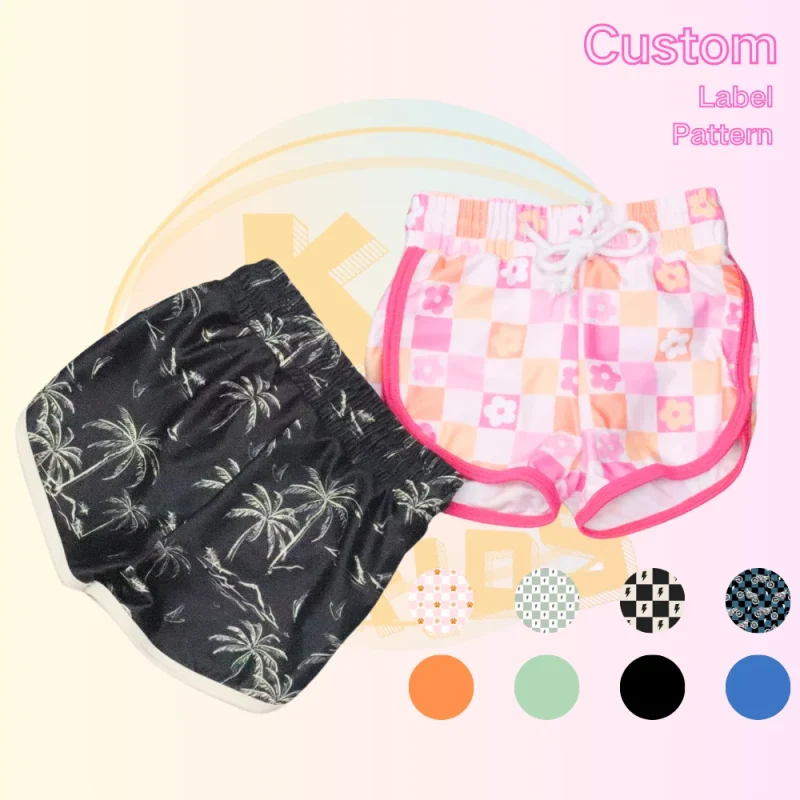 KERUI Kids Summer Shorts 2025 Infant Printed Girls Shorts Beach Friendly Kids Stretchy Elastic Waist Checkered Shorts